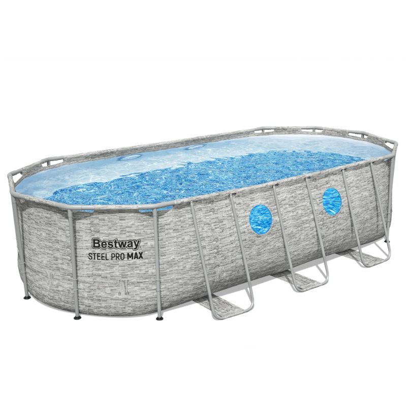 Photo 1 of Bestway Steel Pro MAX Splashview Oval Above Ground Pool Set 18' x 9' x 48"