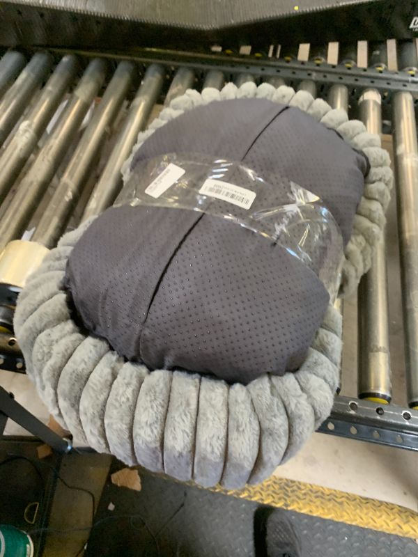Photo 1 of MEWOOFUN Donut Dog Beds for Small Dog, Calming Bed Round Cute Puppy Bed with Non-Slip Bottom, Fluffy Washable Pet Bed for Puppy and Kitten (Grey, S (25x25x7))