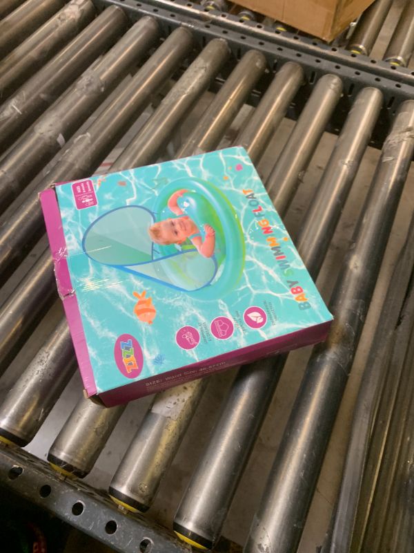 Photo 1 of Z1ZZ Swimming Baby Pool-Float Toys: Best Inflatable Baby FloatToys with Sun Protection Canopy for Toddler Age 6-18 Months 1 2 Years Old Kids Swimming Learning Activity