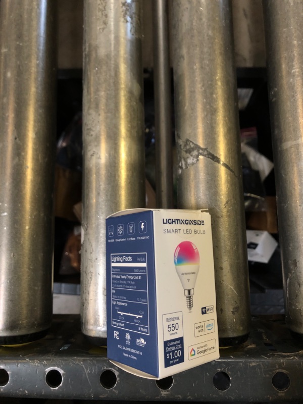 Photo 1 of Lightinginside E12 Smart Light Bulbs 50W Equiv., G16.5 RGBCW Candelabra Chandelier Ceiling Fan Smart Bulb Works with Alexa/Google Home/Smart Life, 5W 550LM, 2.4G WiFi Bluetooth Bulb, ETL Listed, 1PC