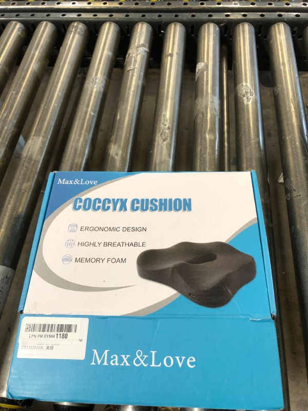 Photo 1 of Memory Foam Seat Chair Cushion for Relieves Back Sciatica Pain Tailbone Pain Coccyx Degenerating Disc Orthopedic Osteoarthritis Prostate Cushion Low Back Pain Cushion Hip Shaping (Dark Gray)