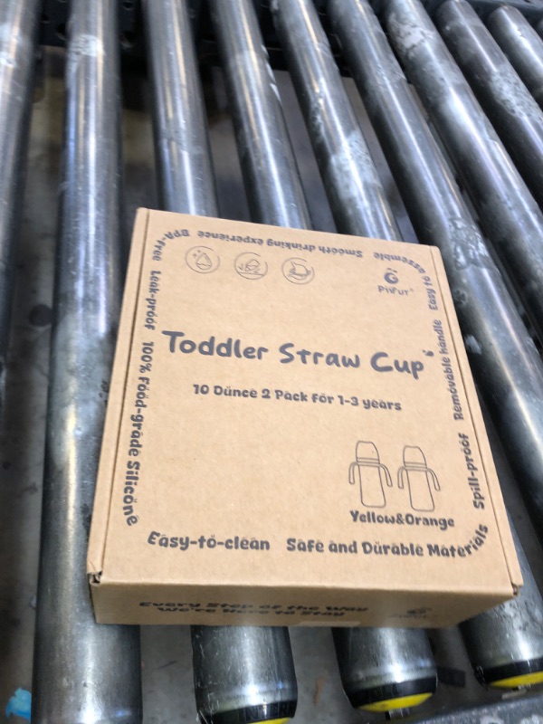 Photo 1 of Piifur Sippy Cups for Toddlers 1-3 No Spill Straw with Handle Water Bottle 2 Pack 10 Ounce