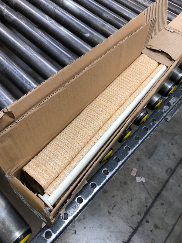Photo 1 of HENG FENG Exterior Roller Shade 6'(W) x8'(H) Cordless Outdoor Shades for Patio Roll up Sun Shades Outdoor Blinds for Porch Gazebo,Wheat