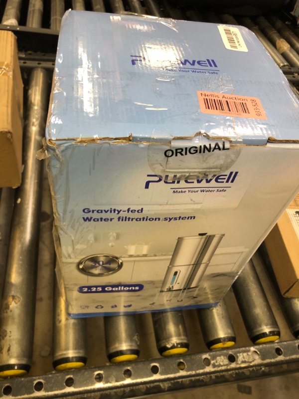 Photo 1 of Purewell 2.25G Gravity Water Filter System with Water Level Window, 3-Stage 0.01?m Ultra-Filtration Stainless Steel Countertop System with 2 Filters and Stand, Reduce 99% Chlorine, PW-KS
