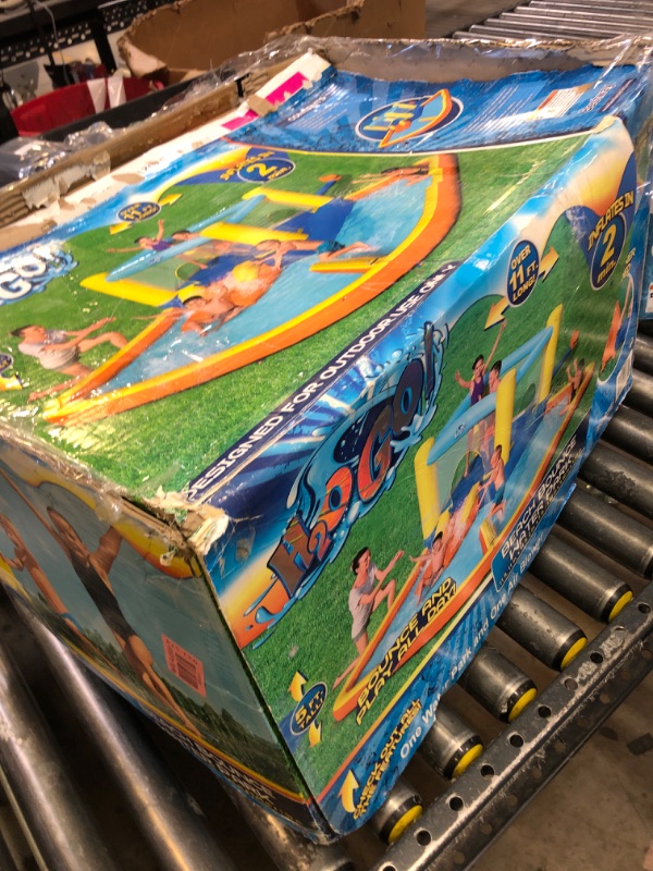 Photo 1 of Bestway H2OGO! Beach Bounce House Kids Outdoor Inflatable Water Slide Park with Water Wall, Ground Stakes, Storage Bag, and Air Blower for Quick Setup