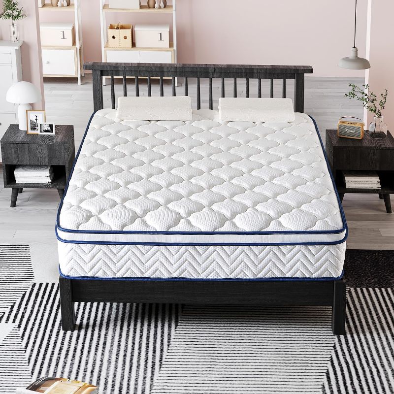 Photo 1 of Full Size Mattress, 12 Inch Hybrid Mattress in a Box, Gel Memory Foam Individually Wrapped Pocket Coils Innerspring Pressure Relief, Medium Firm