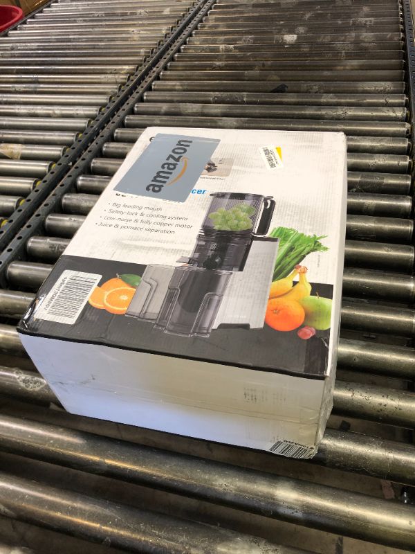 Photo 1 of Cold Press Juicer, 5.8" Wide Feed Chute Juice Extractor Machine with 400W, High Juice Yield, Slow Masticating Juicer for Whole Vegetables & Fruits, Metallic Silver