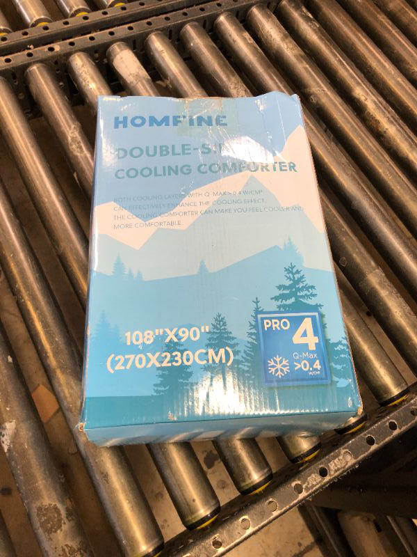 Photo 1 of HOMFINE Cooling Comforter Japanese Double-Sided Arc-Chill Cold Tech Fabric Cooling Blanket for Night Sweats Hot Sleepers, Q-Max 0.45 Soft Breathable Silk Smooth Lightweight Blue Summer Comforter King
