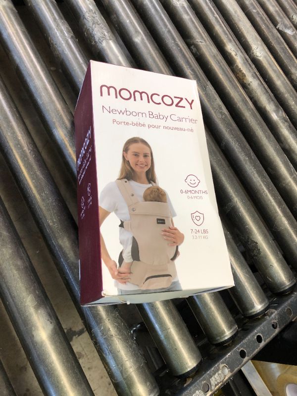 Photo 1 of Momcozy Newborn Baby Carrier - Ergonomic, Cozy and Lightweight Carrier for 7-24lbs, Adjustable Neck Support with Sunshield, Breathable Airmesh Perfect for Summer Outing, Khaki