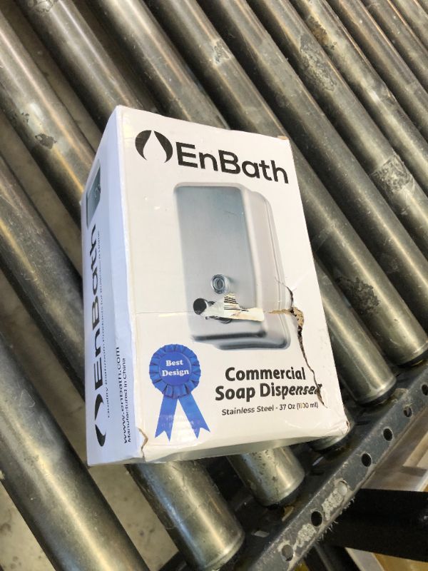 Photo 1 of Commercial Soap Dispenser Wall Mount - Stainless Steel Wall Mounted Soap Dispenser for Bathroom - New Superior Design with Premium Anti-Leak Pump and Corrosion-Proof Lining - 37oz (1100ml) by EnBath