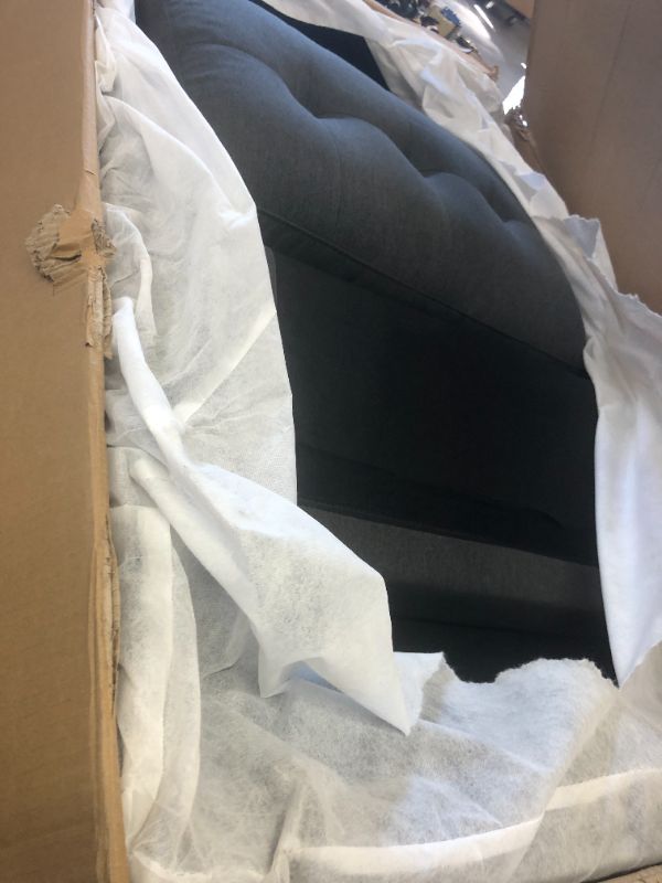 Photo 1 of Reversible Fabric Sleeper Sofa Bed & Chaise with Cup Holder-Dark Gray
