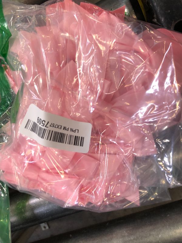 Photo 1 of AIMUDI Baby Pink Satin Ribbon Twist Tie Bows 3.5" Light Pink Pretied Bows Premade Craft Bows for Treat Bags Cake Pop Gift Wrapping Basket Wedding Favors Cookie Candy Bagging Baby Shower - 50 Counts