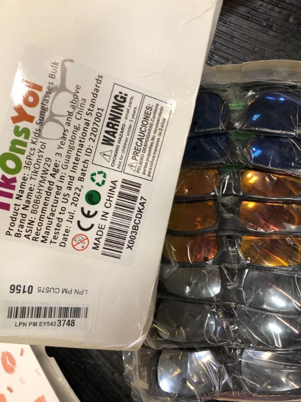 Photo 1 of TikOnsYol 36 Pack 12 Color Neon Kid Sunglasses Bulk Party Favor for Kid Adult Boy Girl,80s Retro Style Plastic Toddler UV400 Toy Sunglasses Summer Beach Pool Birthday Graduation Party Classroom Prize
