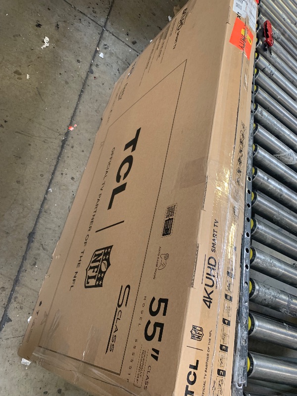 Photo 1 of **Display Cracked, Sold for Parts** -- TCL 55-Inch Class S5 UHD 4K LED Smart TV with Fire TV (55S551F, 2024 Model), Dolby Vision, HDR PRO+, Dolby Atmos, Alexa Built-in with Voice Remote, Apple AirPlay 2 Compatibility, Streaming Television