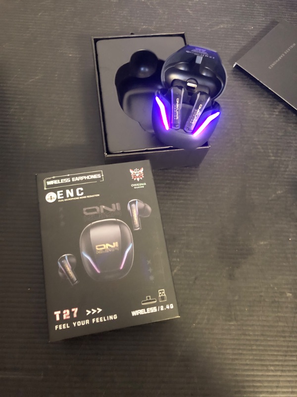 Photo 1 of 2.4G Wireless Gaming Earbuds with ENC Mic, 20ms Low-Latency for PS5/4, Meta Quest 3/3S/2, 2.4GHz Bluetooth Dual-Mode Headphones for Phone, Pad, Laptop, Steam Deck, Switch, PC, VR(with USB-C Dongle)