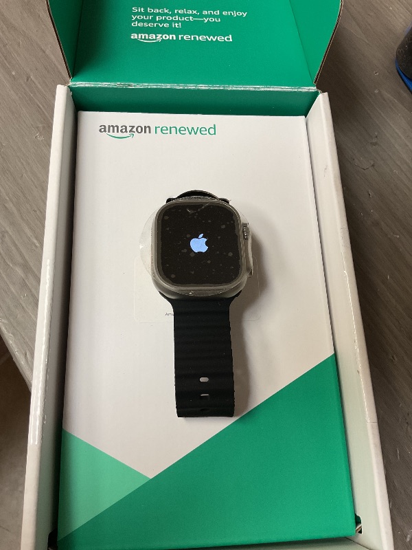 Photo 1 of Apple Watch Ultra [GPS + Cellular 49mm] Titanium Case with Midnight Ocean Band, One Size (Renewed Premium)