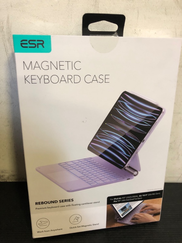 Photo 1 of ESR iPad Air 11 inch Case with Keyboard (M3,2025/M2,2024), iPad Pro 11 & iPad Air 5/4 Magic Case, Easy-Set Floating Cantilever Stand, Precision Multi-Touch Trackpad, Purple?NOT for iPad Pro 11 M4?