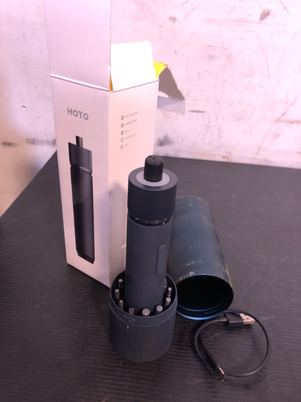 Photo 1 of HOTO Electric Screwdriver Rechargeable, 3.6V Cordless Screwdriver Set USB-C, 3 Torque Settings, 1500mAh Battery, LED Light & 12 S2 Metal Bits for Furniture/Electrical Repairs
