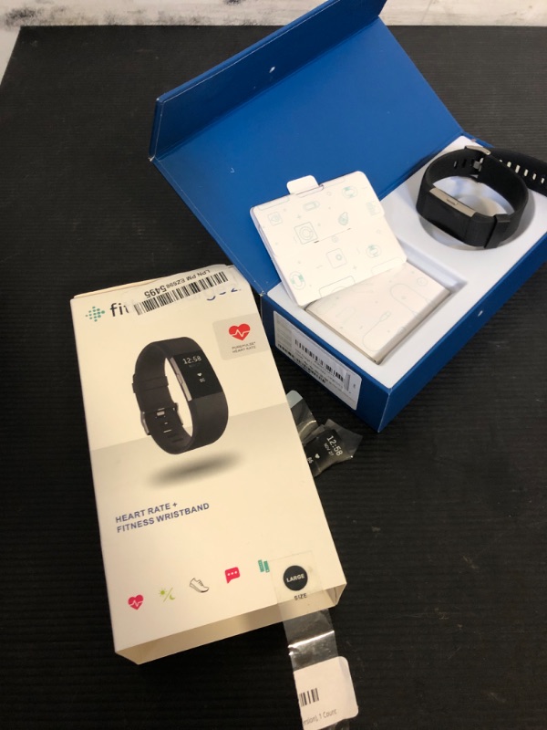 Photo 1 of Fitbit Charge 2 Heart Rate + Fitness Wristband, Black, Large (US Version), 1 Count