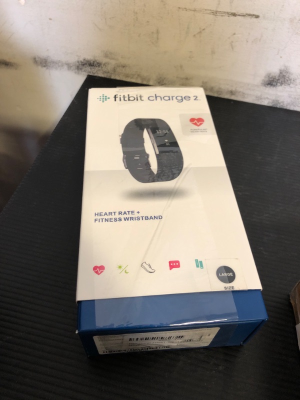 Photo 1 of Fitbit Charge 2 Heart Rate + Fitness Wristband, Black, Large (US Version), 1 Count