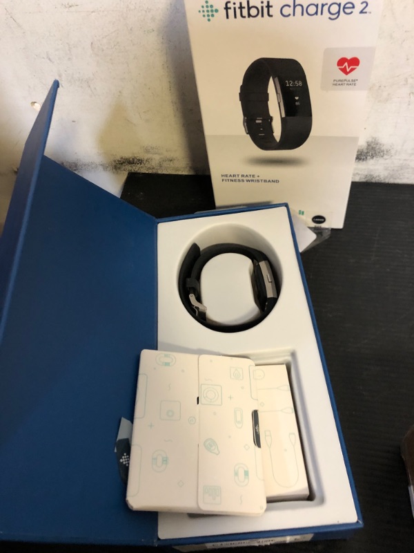 Photo 1 of Fitbit Charge 2 Heart Rate + Fitness Wristband, Black, Large (US Version), 1 Count