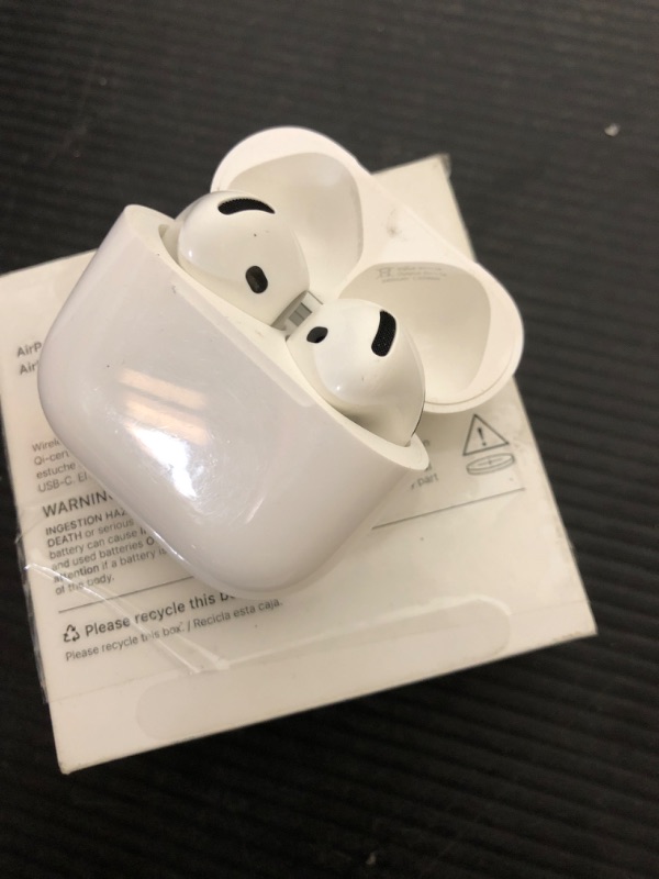 Photo 1 of Apple AirPods 4 Wireless Earbuds, Bluetooth Headphones, with Active Noise Cancellation, Adaptive Audio, Transparency Mode, Personalized Spatial Audio, USB-C Charging Case, Wireless Charging, H2 Chip