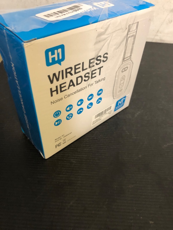 Photo 1 of LEAYU Bluetooth Headset, 60hrs Noise Canceling V5.2 Over Head Headphones, Single Ear Trucker Wireless Headset with Mic, Mute Button, Multipoint, for Phones PC Computer Truck Driver Office Work - Black