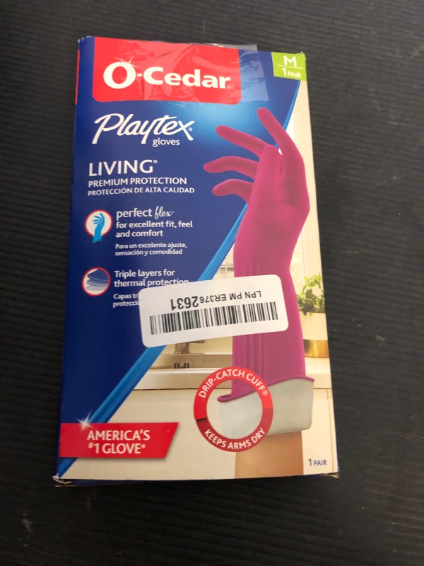 Photo 1 of PLAYTEX Living Drip-Catch Cuff Gloves, Medium 1 Pair (Pack of 1)