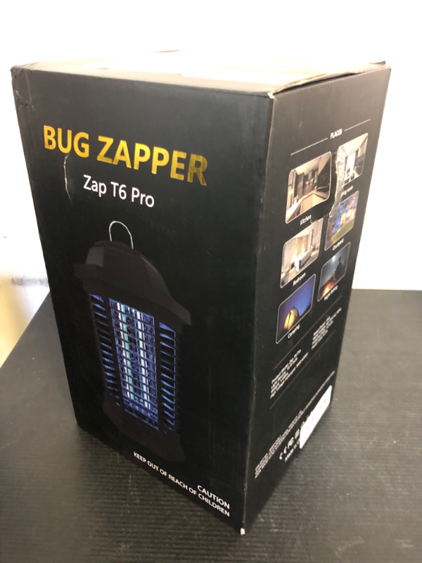 Photo 1 of GOOTOP Bug Zapper Outdoor, Mosquito Zapper, 3 Prong Plug in Electric Fly Zapper, Mosquito Killer, Fly Traps, Flying Insects Zapper Indoor Outdoor 90-130V, 4200V, ABS Plastic Outer (Black)