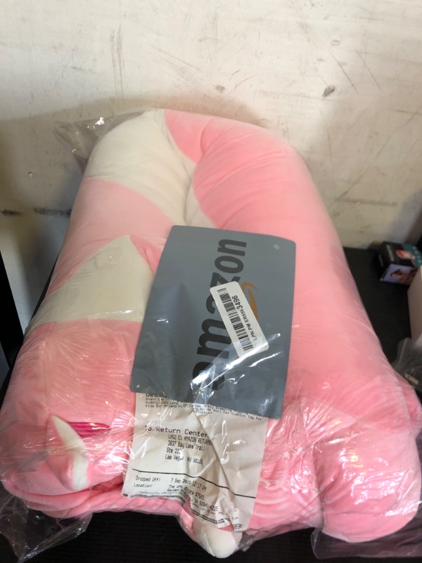 Photo 1 of Giant Cat Pillow Plush Cartoon Kitty Sleeping Hugging Pillow, Cuddly Soft Long Kitten Body Pillow Doll Cat Cushion Toy for Kids Girlfriend (Pink, 130cm/51.18inch)