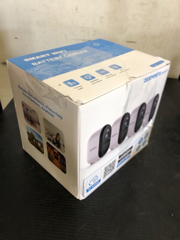 Photo 1 of 2K Security Cameras Wireless Outdoor, WiFi Battery Powered Indoor Camera for Home Security with AI Motion Detection, Spotlight, 2-Way Talk, Siren, IP65, Cloud/SD Storage - 4 Pack