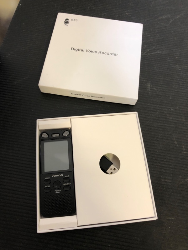 Photo 1 of 160GB Digital Voice Recorder with Playback - 110 Hours Ultra-Long Continuous Recording, Vormooi 1536Kbps Voice Activated Audio Recorder with External Microphone for Lecture Interview Meeting