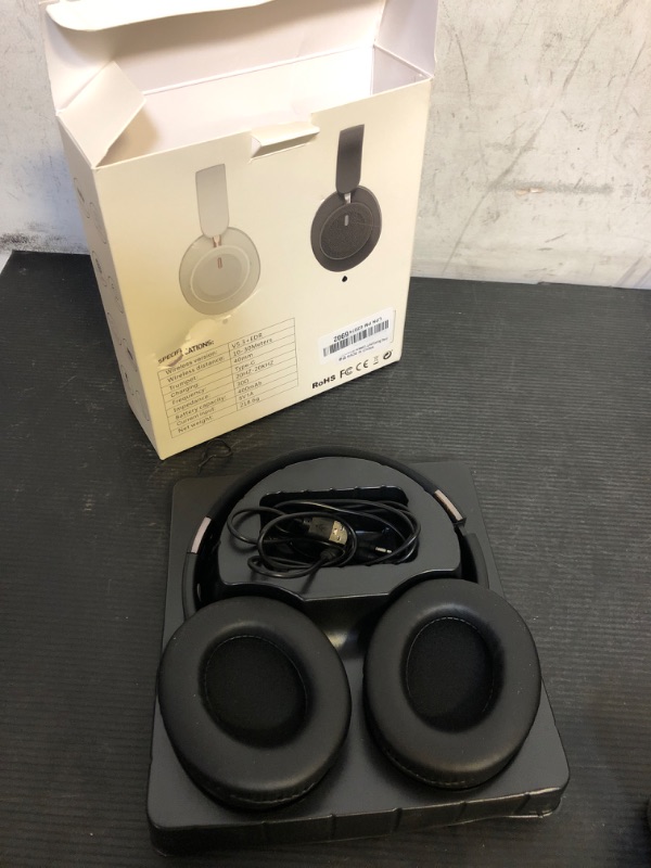 Photo 1 of ABEAUROOSE Foldable Bluetooth Headphones with Hidden Mic, Over-Ear Wireless Headphones for Cell Phone, PC, Laptop (Black)