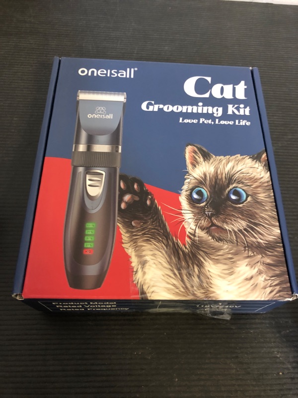 Photo 1 of oneisall Quiet Cat Clippers for Matted & Long Hair, 2-Speed Cordless Pet Shaver Grooming Kit for Cats, Small Dogs & Animals (Blue)