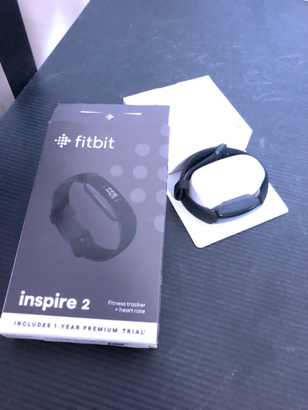 Photo 1 of Fitbit Inspire 2 Health & Fitness Tracker with a Free 1-Year Fitbit Premium Trial, 24/7 Heart Rate, Black/Black, One Size (S & L Bands Included)