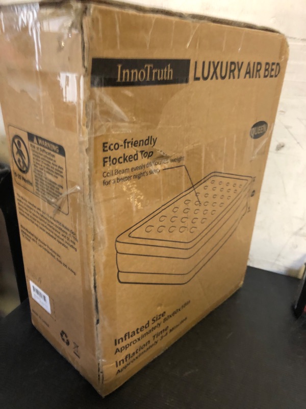 Photo 1 of InnoTruth Air Mattress Queen with Built in Pump, Inflatable Mattress Blow up Mattress, 18" Self Inflating Colchones Inflables Foldable Air Bed for Guest & Home, Ideal for Camping, 650lbs Weight Max