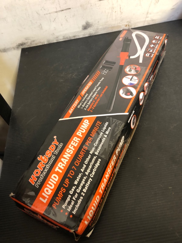 Photo 1 of ITEM IS MISSING PARTS, UNSURE WHAT PARTS ARE MISSING -----------------------------HORUSDY Battery Portable Battery Operated Gas & Water Pump, Powered Fuel Transfer Pump, 2.2GPM Gasoline & Liquid Siphon Pump, Automatic Gas Pump for Gas Can & Tank, Handheld