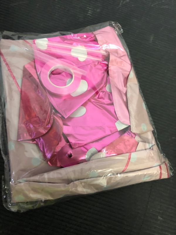 Photo 1 of Kaemi 10Pcs Mini Mouse Balloons Pink Huge Bow Birthday Number Balloons Set Aluminum Foil Balloons for Baby Shower 2nd Birthday Party Decorations