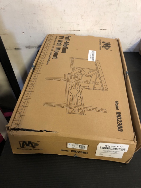 Photo 1 of Mounting Dream TV Wall Mount for 32-65 Inch Television,Mount with Swivel and Tilt, Full Motion Bracket with Articulating Dual Arms, Fits 16inch Studs, Max VESA 400X400 mm, 99lbs, MD2380