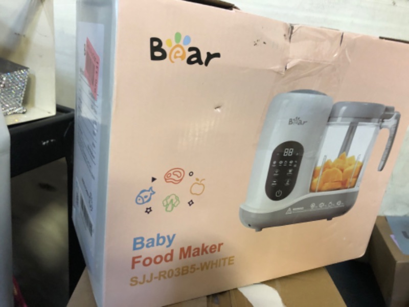 Photo 1 of BEAR 2024 Baby Food Maker | One Step Baby Food Processor Steamer Puree Blender | Auto Cooking & Grinding | Baby Food Puree Maker with Self Cleans | Touch Screen Control, White