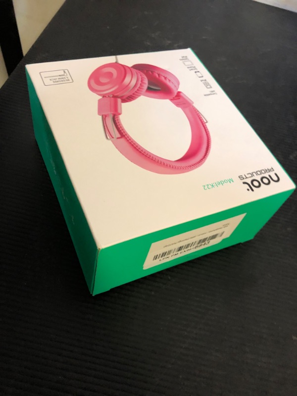 Photo 1 of noot products Kids Headphones K22 Foldable Stereo Tangle-Free 5ft Long Cord 3.5mm Jack Plugin Wired On-Ear Headset for iPad/Amazon Kindle Fire/Girls/School/Laptop/Travel/Plane/Tablet FlamingoPink