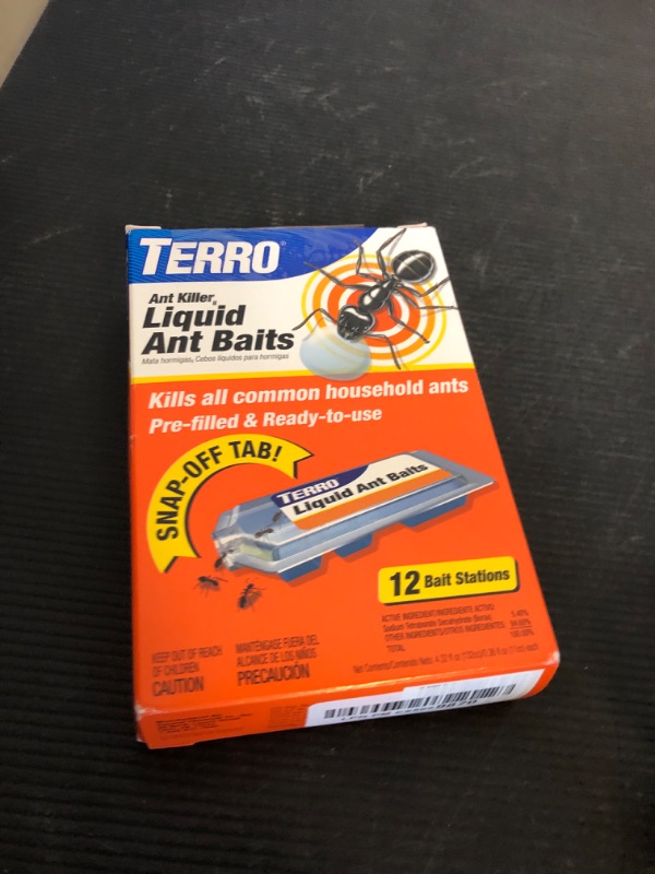 Photo 1 of TERRO Ant Killer Bait Stations T300B - Liquid Bait to Eliminate Ants - Bait System - 12 Count Stations for Effective Indoor Ant Control