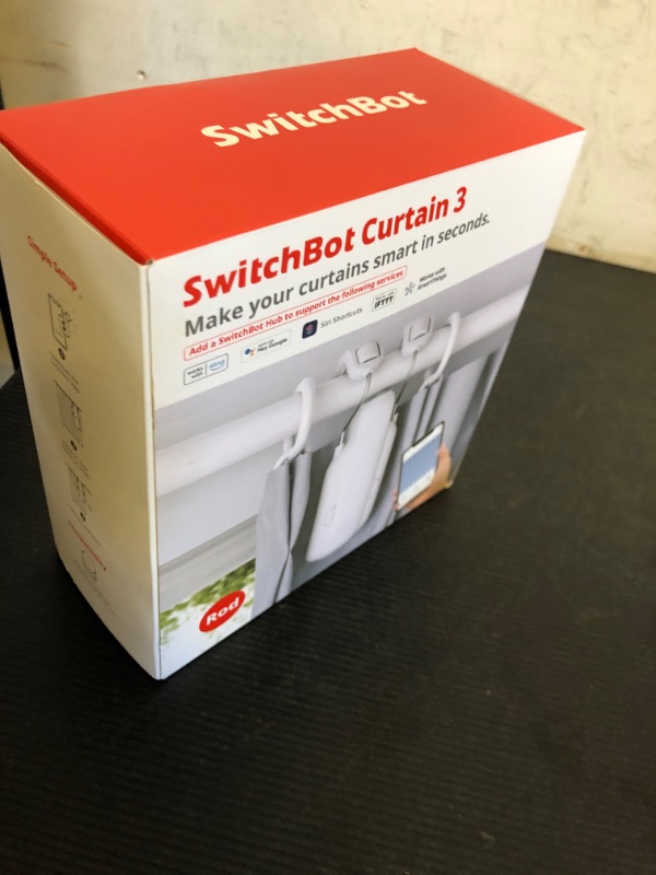 Photo 1 of SwitchBot Automatic Curtain Opener - Bluetooth Remote Control Smart Curtain with App/Timer, Upgraded High-Performance Motor, Add SwitchBot Hub to Work with Alexa, Google Home, HomeKit