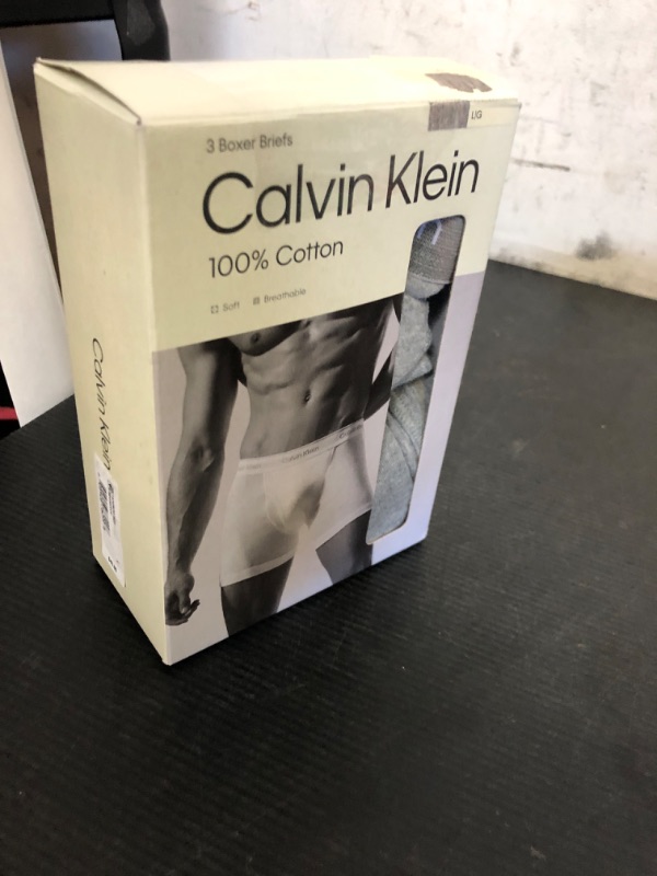 Photo 1 of Calvin Klein Men's Cotton Classics 3-pack Boxer Brief, 3 Grey Heather, Large