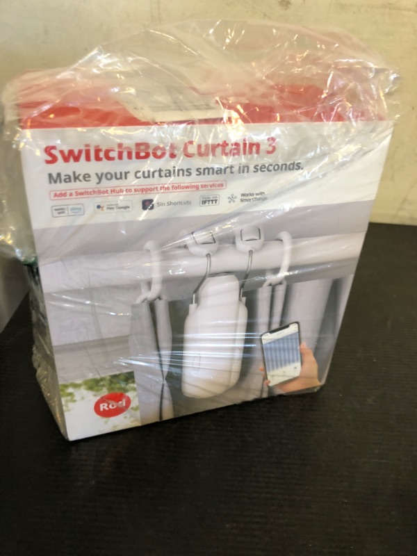 Photo 1 of SwitchBot Automatic Curtain Opener - Bluetooth Remote Control Smart Curtain with App/Timer, Upgraded High-Performance Motor, Add SwitchBot Hub to Work with Alexa, Google Home, HomeKit