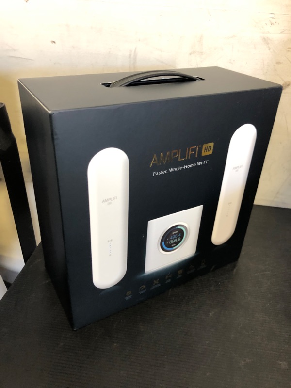 Photo 1 of AmpliFi HD WiFi System by Ubiquiti Labs, Seamless Whole Home Wireless Internet Coverage, HD WiFi Router, 2 Mesh Points, 4 Gigabit Ethernet, 1 WAN Port, Ethernet Cable (AmpliFi HD UniBody)