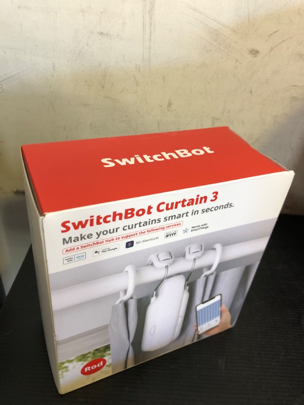 Photo 1 of SwitchBot Automatic Curtain Opener - Bluetooth Remote Control Smart Curtain with App/Timer, Upgraded High-Performance Motor, Add SwitchBot Hub to Work with Alexa, Google Home, HomeKit