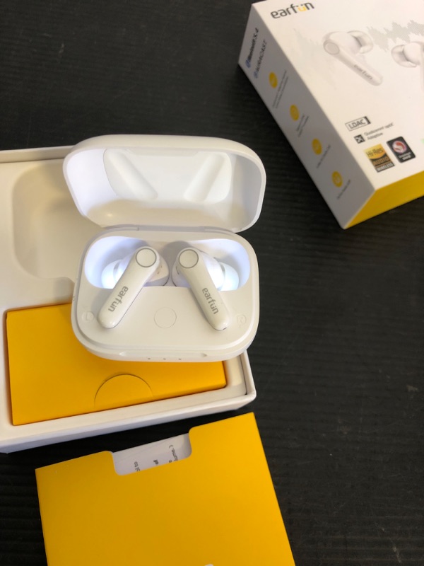 Photo 1 of EarFun Air Pro 4 Adaptive Hybrid Noise Canceling Wireless Earbuds, Qualcomm Snapdragon Sound, aptX Lossless, 6 Mics AI CVC 8.0 Call, LDAC Hi-Res Audio, 52H Playtime, Bluetooth 5.4 (Glossy White)