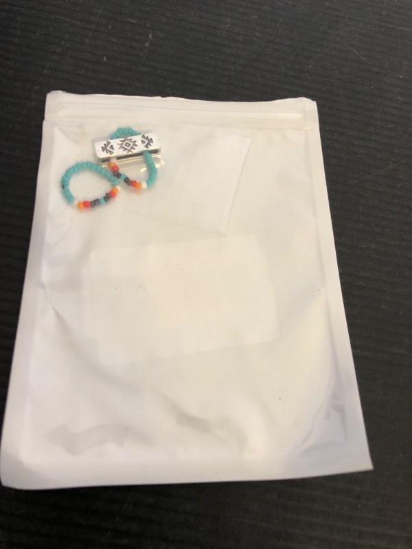 Photo 1 of Decorative Rings Loops Compatible with Apple Watch Charms Band 38mm 40mm 44mm 45mm 41mm 42mm, Diamond Ornament Silicone Watchband Accessories for iwatch Series 7-1 & SE (Aztec Beads)