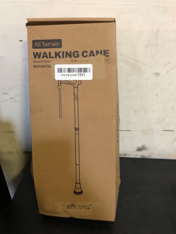 Photo 1 of REHAND Walking Cane - Foldable, Adjustable, Collapsible Walking Canes for Men & Women, Heavy Duty All Terrain Tip, with Travel Bag | Walking Sticks for Seniors & Adults (Natural Black)